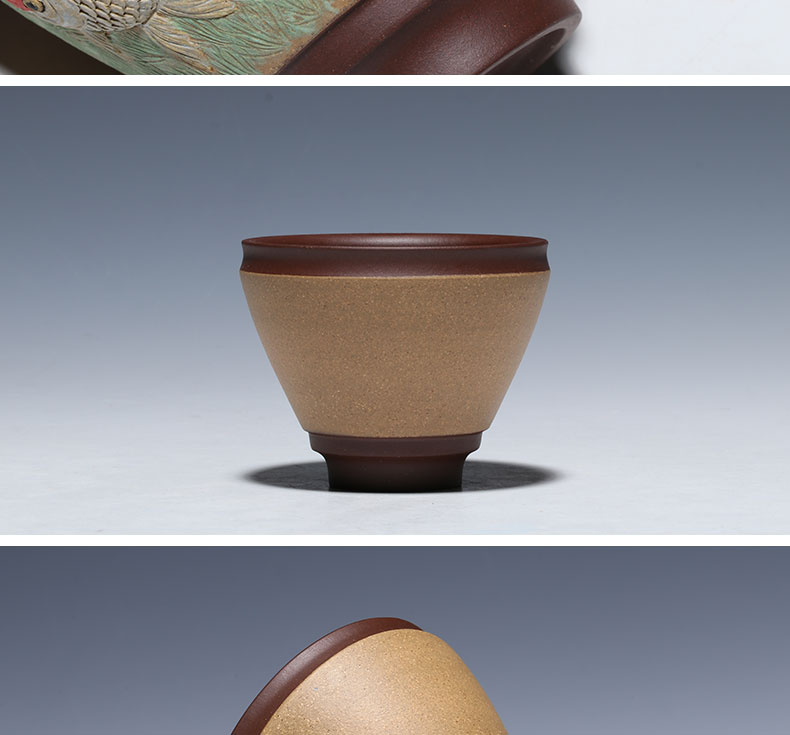 High - end shadow enjoy violet arenaceous masters cup old yixing purple clay sample tea cup individual cup cup to kung fu YSMP cup