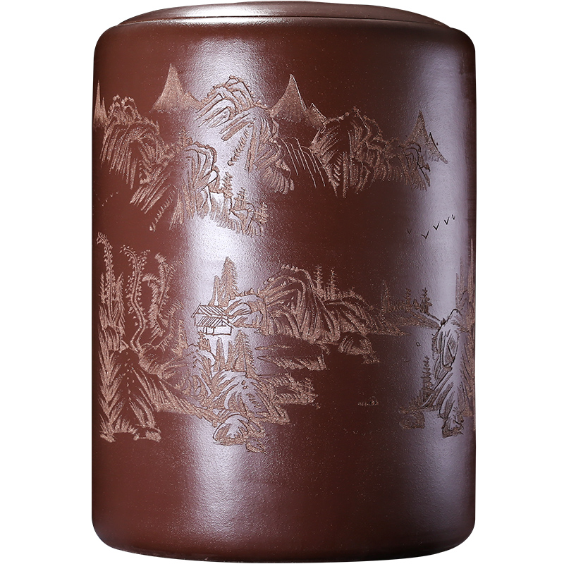 Shadow enjoy extra large violet arenaceous caddy fixings yixing undressed ore manual puer tea cylinder common seal tea urn restoring ancient ways the the ZLS (central authority (central authority