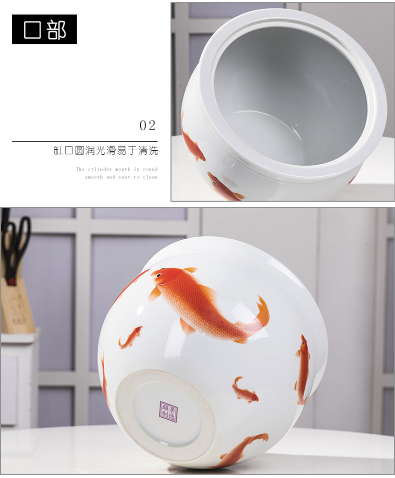 Household ceramics barrel ricer box with cover locker wine pickle meat cylinder 5 jins of 10 jins 20 jins grain storage tank