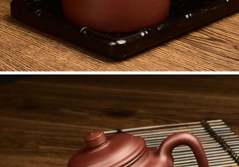 Shadow at yixing it undressed ore purple clay hand made kung fu tea set clock home teapot large capacity 320 cys