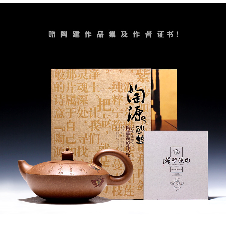 Shadow enjoy famous TaoJianChun 】 all hand it yixing teapot gold old mud butterfly pot of 350 c