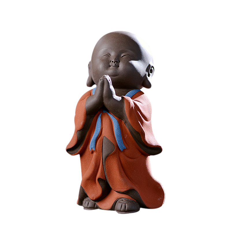 "Shadow enjoy" violet arenaceous the little novice monk furnishing articles furnishing articles small zen monk tea tray can be a lovely tea tea pet play