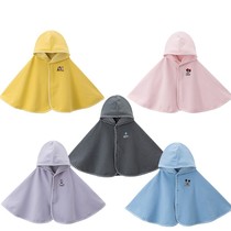 Children's autumn and winter velvet warm cloak hat boys and girls windproof cloak baby boy windproof cloak shawl