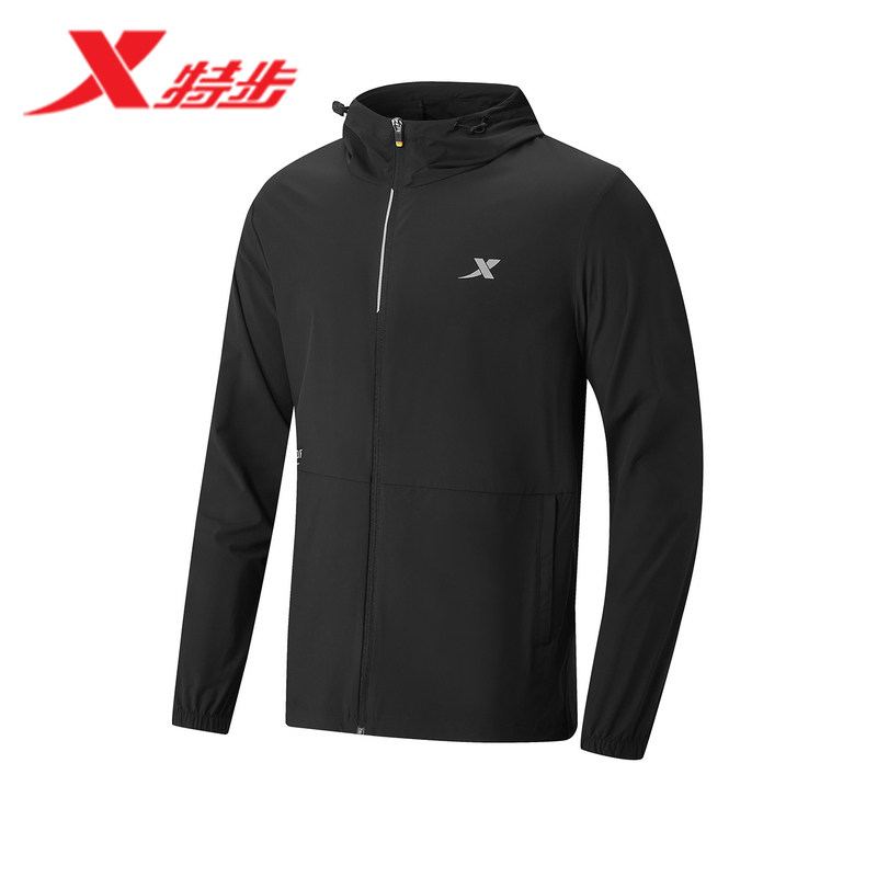 XTEP double layer windbreaker men's 2021 autumn new comfortable hooded casual top outdoor urban fitness sports jacket