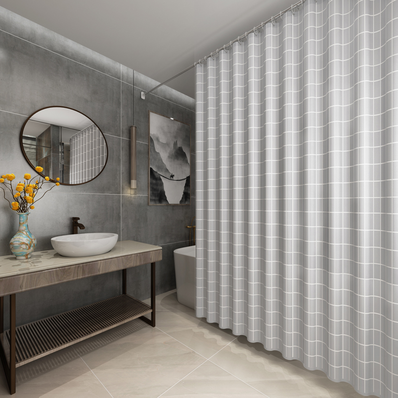 Bathroom Thickened Bath Curtain Suit Free of perforated waterproof curtain Curtain Makeup Room Hanging Curtain shower door curtain rod shower curtain