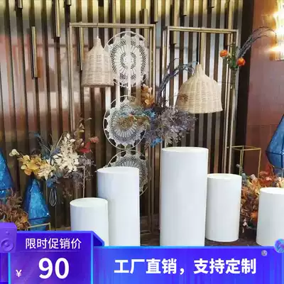 New wedding props white iron cylindrical dessert table five-piece set of welcome area cake rack decoration table