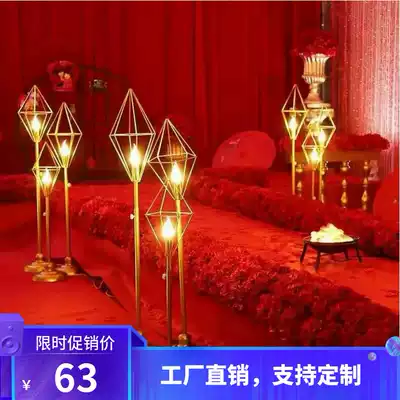New wedding props, Golden Diamond Road, lead geometric Road, lead wedding site layout Chinese props
