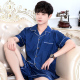 Mens mỏng ngắn tay lụa băng pajama thiết lập kích thước mùa hè tươi đơn giản lụa giản dị về nhà mặc hai mảnh bộ.