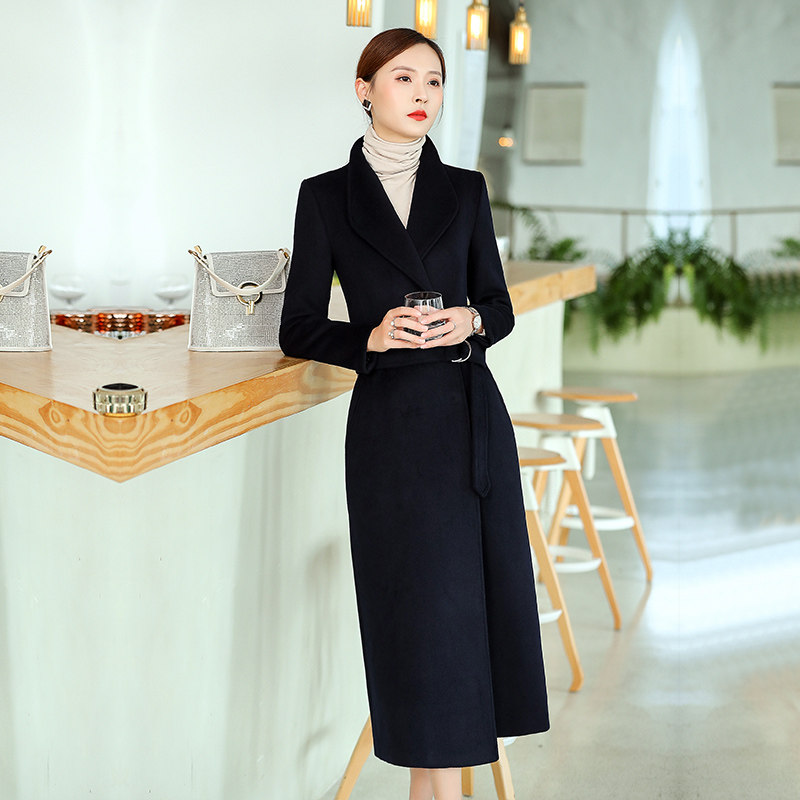 High-end professional wool coat female coat female long air stewardess sales building hotel reception service clothes