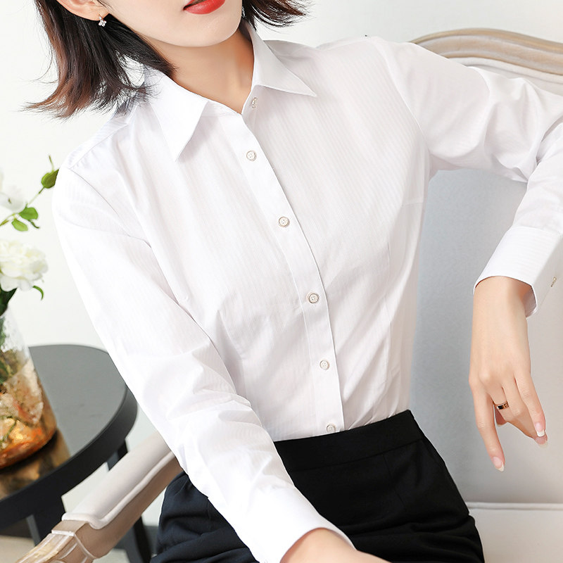 Professional Shirt Woman White Long Sleeve Business Sashimi Shirt OL Workwear Overalls Overalls Jacket