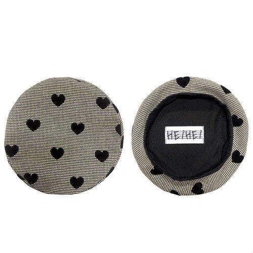 yuka japan heihei peach heart signet beret painter hat day department cute young girl