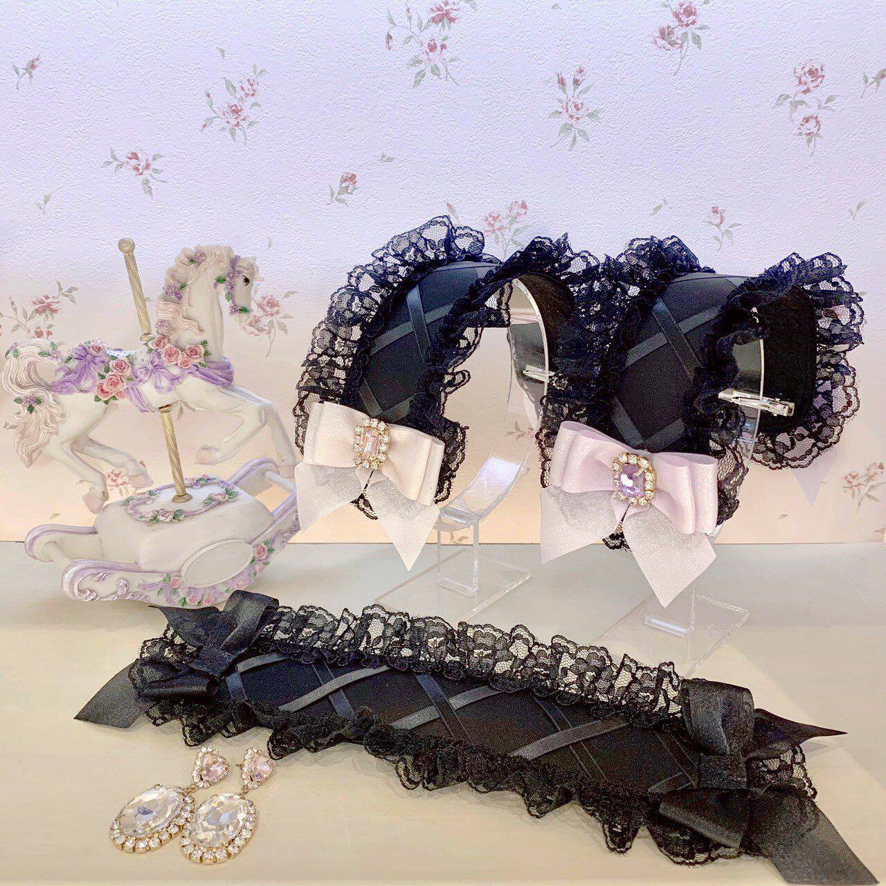 Bag Group Hair Yuka Japan Rosemarie Lace Lace Lace Jewel Butterfly Knot Hair with hair adorned girl