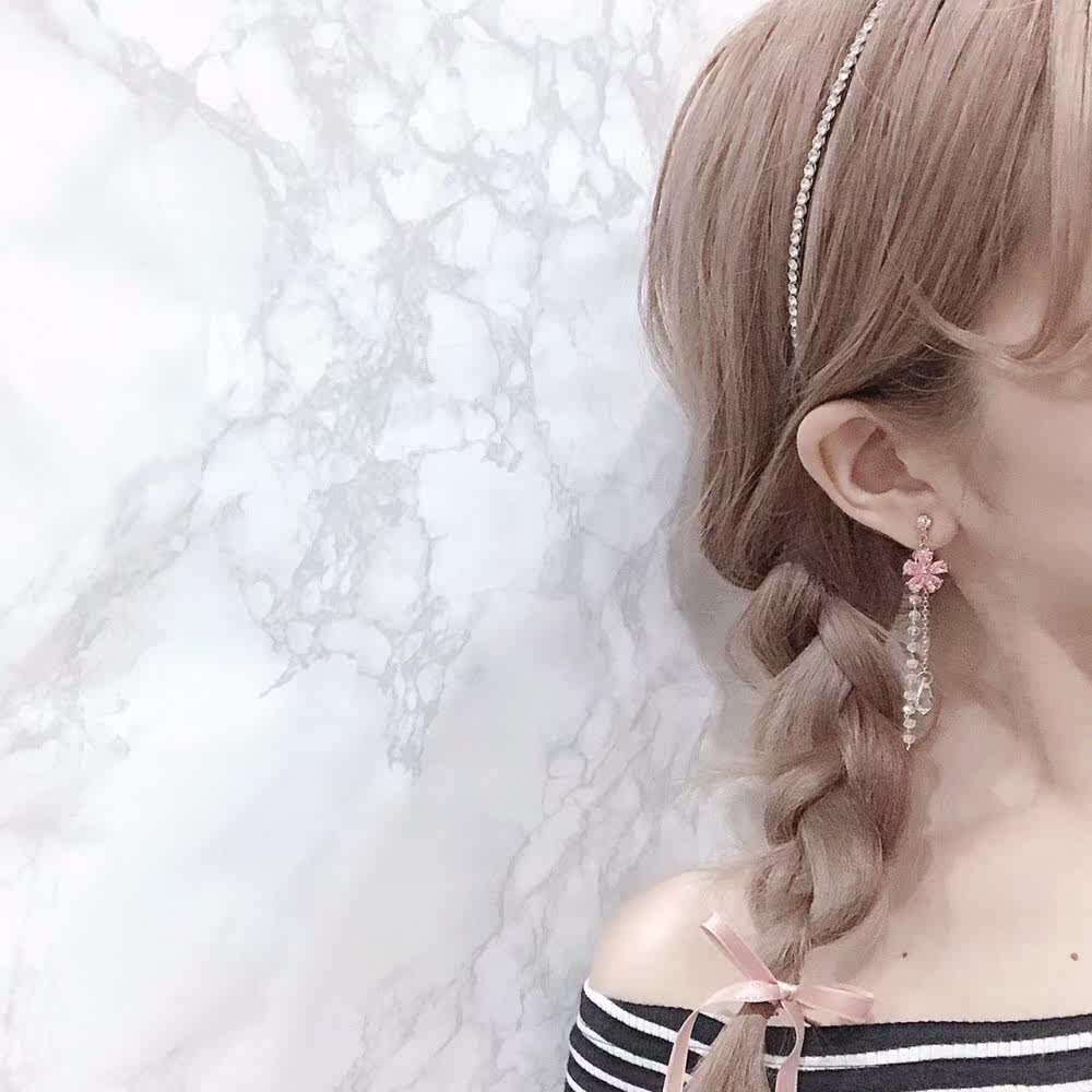 Bag Group Hair Yuka Japan Moca Day Department Fresh popularity Cherry Blossom Styling Jewel Ear Clip