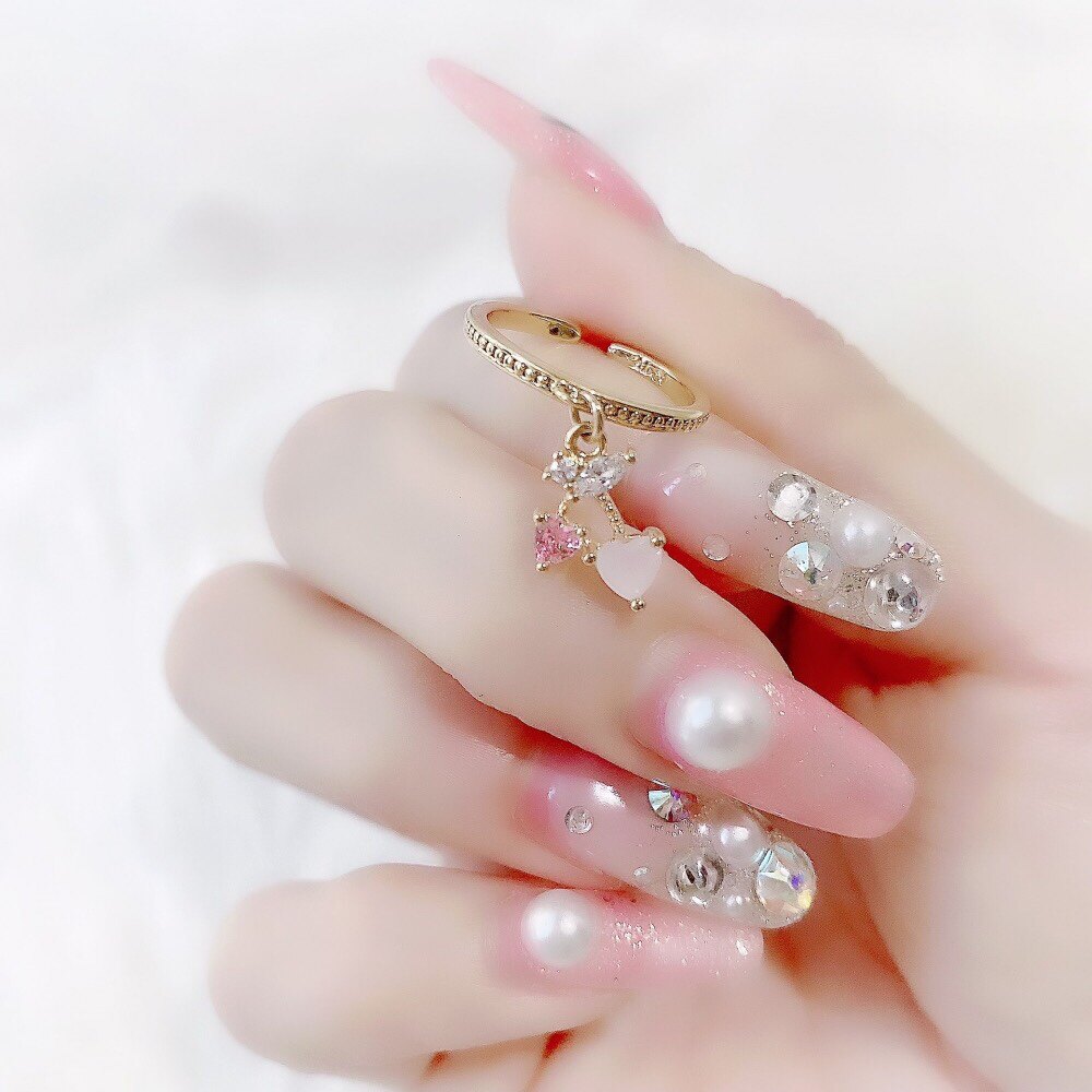 Bag Group Hair Yuka Japan Moka Japan Cute Fashion Small Cherry Jewel Inlaid Ring