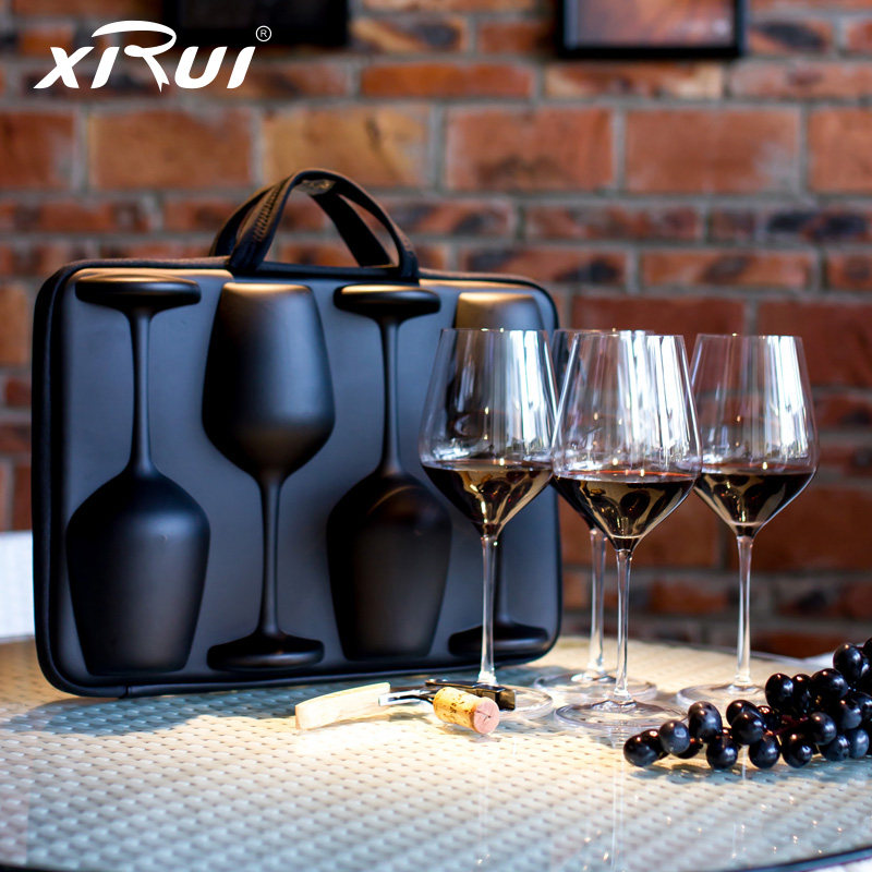 Xinrui Enjoy Cup Set of Four Handmade Lead-Free Crystal Glass Red Wine Glass Outdoor Portable Packaging