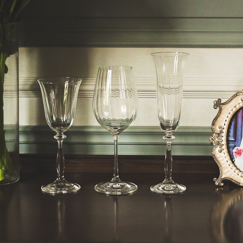 Czech imported crystal glass Bohemia wine taller glass red wine Burgundy Champagne Falls glass