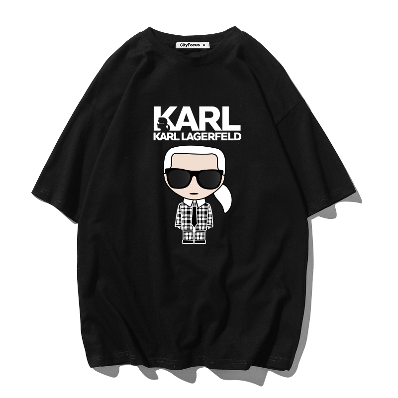 Carl Lafayette Printed Cotton Short-Sleeve T-Shirt for Men, 2025 Summer New Trendy Brand ins Loose Men's T-Shirt