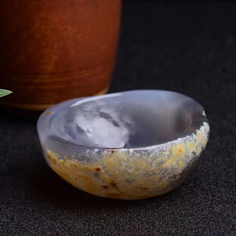 Natural Agate Bowl Ornament, Agate Raw Stone Ashtray, Crystal Demagnetization Bowl, Purification Bowl, Home Decor Stone Small Ornament Natural Agate Bowl Ornament, Agate Raw Stone Ashtray, Crystal Demagnetization Bowl, Purification Bowl, Home Decor Stone Small Ornament