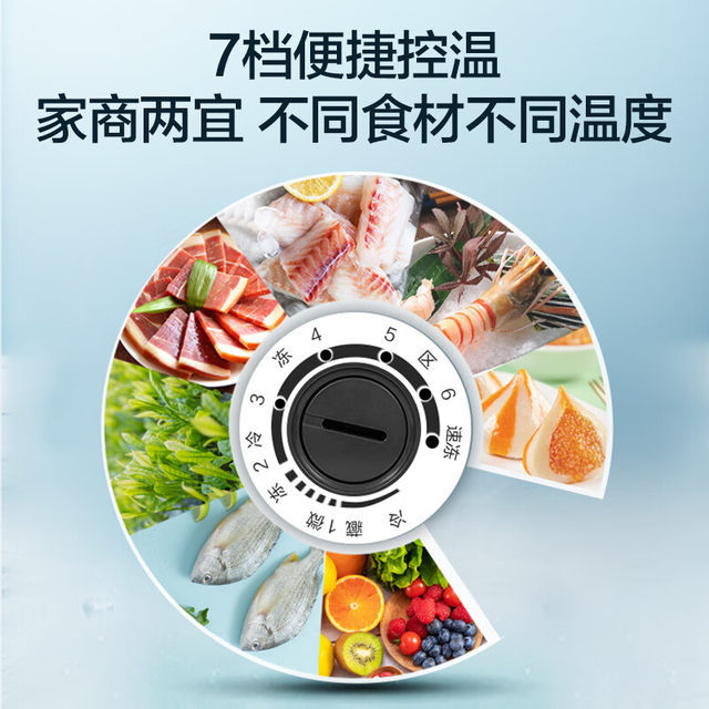 Frost-Reducing and Antibacterial MEILING 201 Liter Single Temperature Freezer Gray White First-Class Bc/Bd-201Dtcx