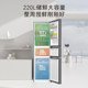 Haier 220-Liter Three-Door Frost-Free Refrigerator with Swiss Gold Crystal Glass Panel Bcd-220Wghc3E9Y1