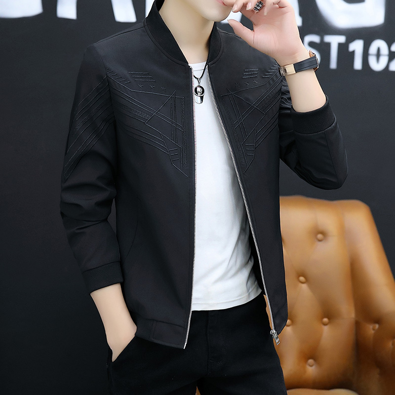 Jacket jacket men's tide spring and autumn baseball uniform men's slim men youth embroidered plus-size top without hat handsome