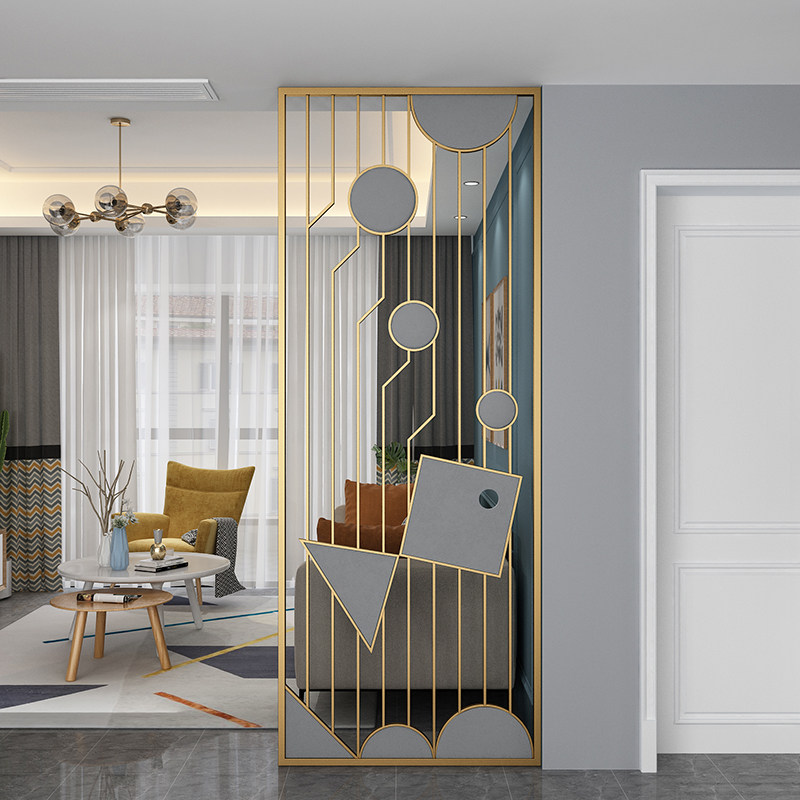 Fish Leap presents Xiangna Express Light Extravagant Modern Entrance Living Room Sofa Side Screen Wash Terrace GENGUAN METAL GRILLE PARTITION