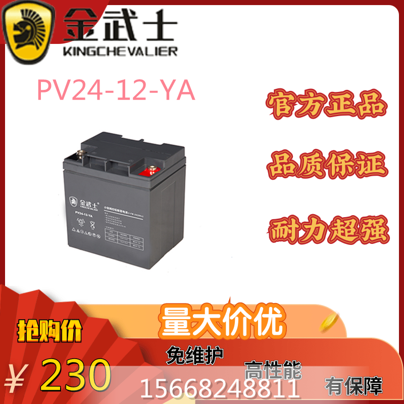 Golden Warrior battery PV24-12-YA UPS EPS DC screen maintenance-free emergency power supply 12V24AH