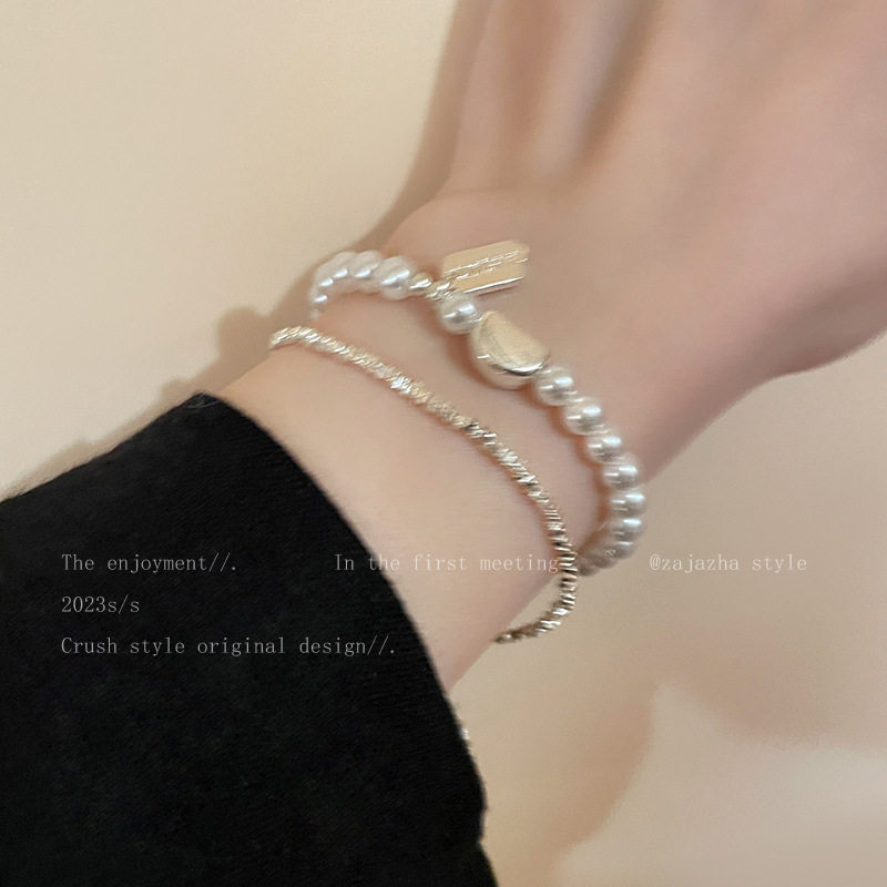 Extremely Finely Chopped Silver pearl pea bracelet woman new laminated hand string light extravagant and luxurious sophisticated hand decoration-Taobao