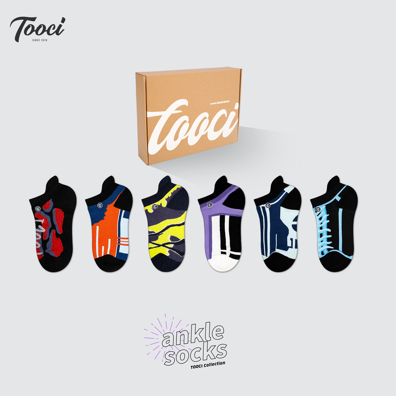 Tooci Original Short Socks 6-Pack Socks for Men and Women Couples Spring and Summer Thin Style ins Trendy Low-Cut Pure Cotton Sweat-Absorbent Boat Socks