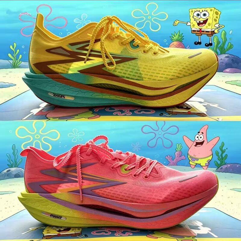 [Butterfly Support] Feiran 4.0 Spongebob Full Palm Carbon Plate Ultra-Light Shock-Absorbing Sports Fitness Children's Running Shoes