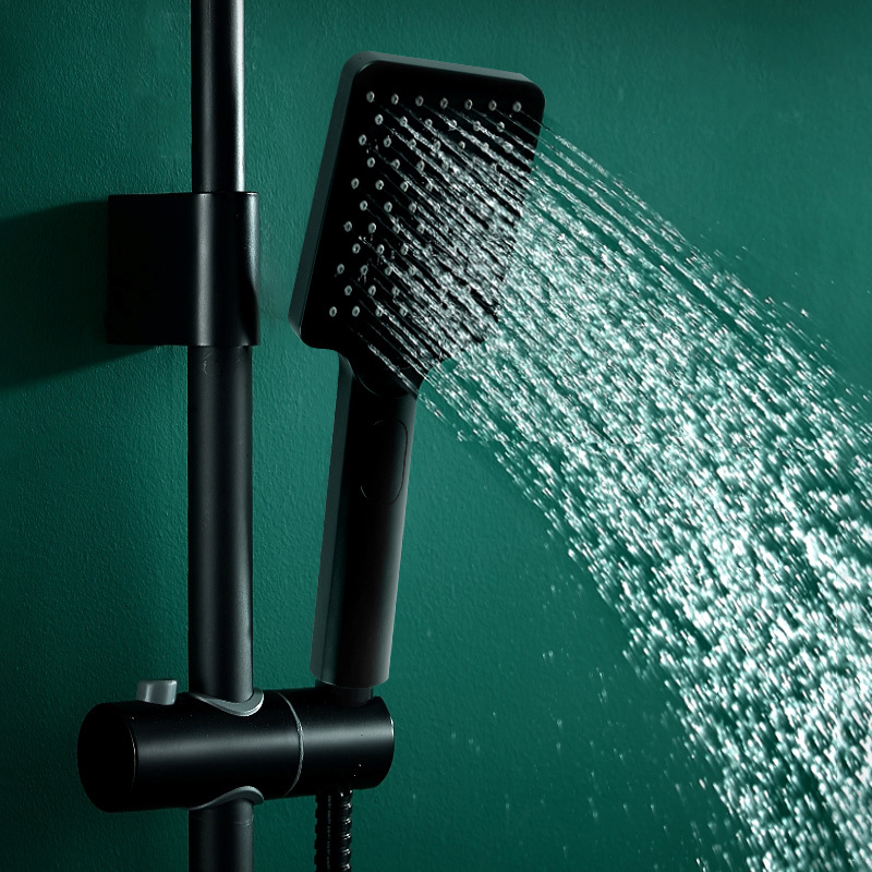 European-Style Black Showerhead Home Use Pressurized Shower Set Bathroom Hotel Restroom Single-Head Showerhead