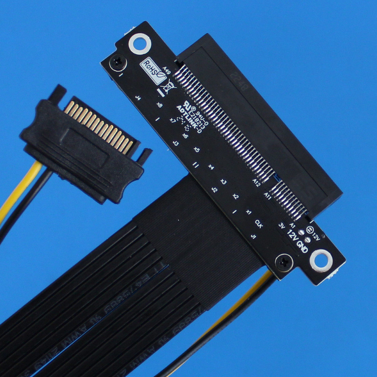 ADT-Link-M.2 nvme-pci-express 4.0x8ライザーケーブル、オス-メス