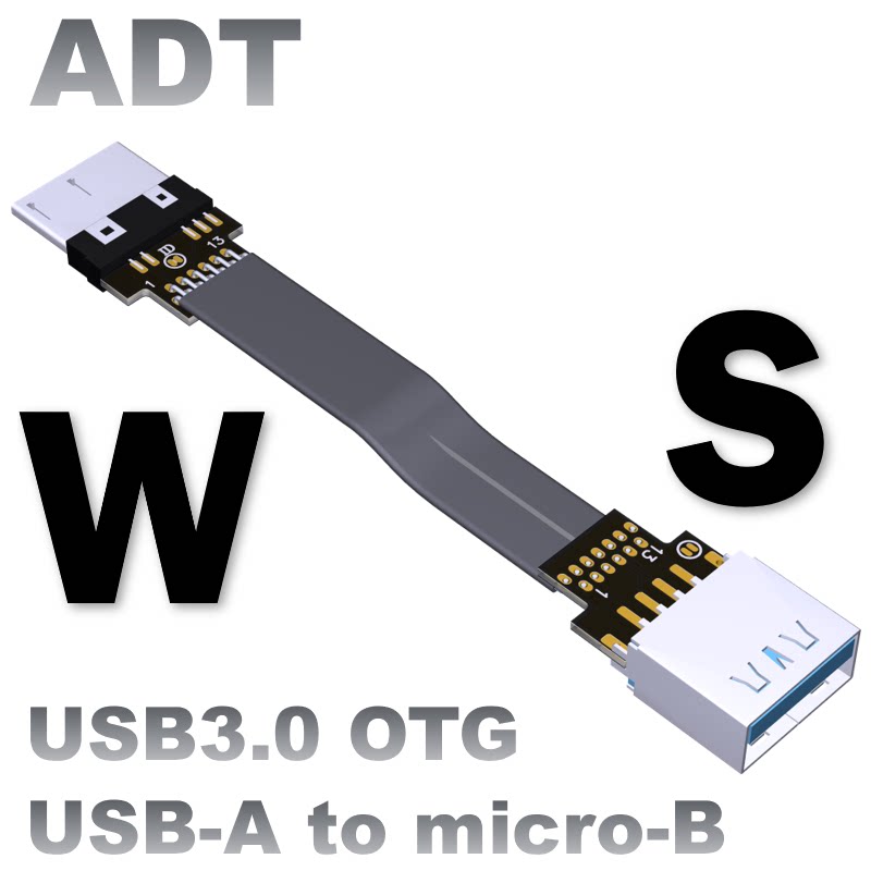 USB3 0 public to the mother flat light thin connection data line Type-A switching micro-B supports OTG ADT