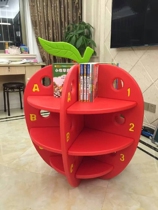 Special kindergarten early education plastic cartoon plastic bookshelf apple pear Christmas tree shape rotating disassembly bookshelf