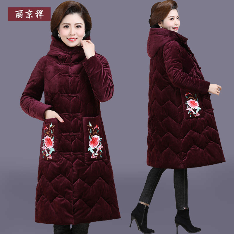 Mom Winter Coat Coat New Gold Velvet Old Middle Age Cotton Clothes