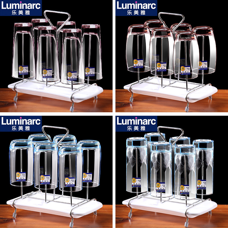 Lemeiya colored glass home cup set living room heat-resistant tea cup transparent coverless milk juice cup