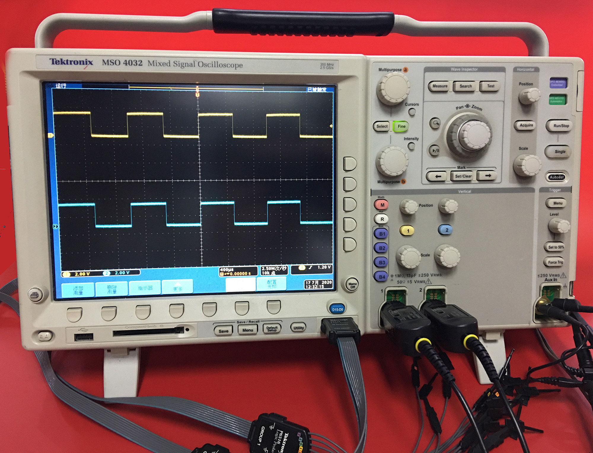 Tektron Automotive Detection Instrument Tektronx MSO4032 Hybrid Oscilloscope Logic Analyzer