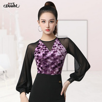 Danbaoluo Latin dance practice clothes adult womens fashion velvet winter new national standard dance waltz dance clothes