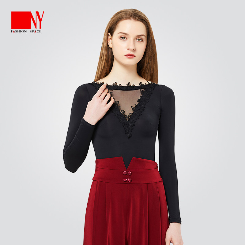 NY Nairay Modernism Dance Dance Dance Costume Lady Sweater Latin Dance Long Sleeve V-collar Dance