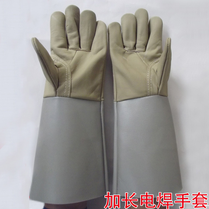 Extended Full Leather Welding Gloves Durable Heat Insulation Heat Resistant Gloves Stab-proof Splash-proof Labor Protection Gloves