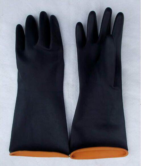 Haita brand latex gloves 36CM industrial latex gloves acid and alkali resistant gloves laundry waterproof durable gloves