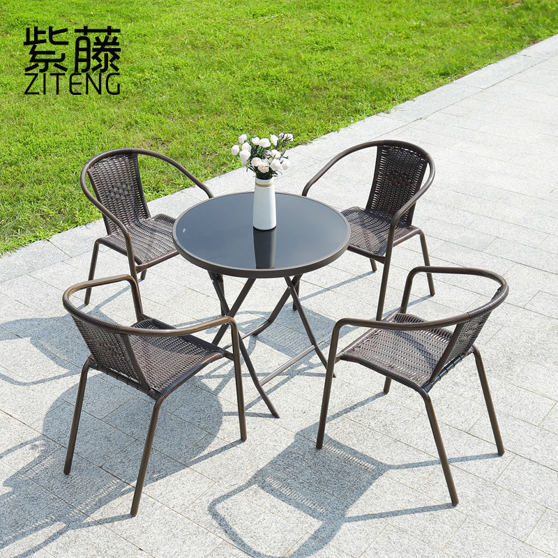 Wisteria outdoor leisure woven Vine table and chair five-piece set small vine chair outdoor furniture courtyard terrace table and chair combination