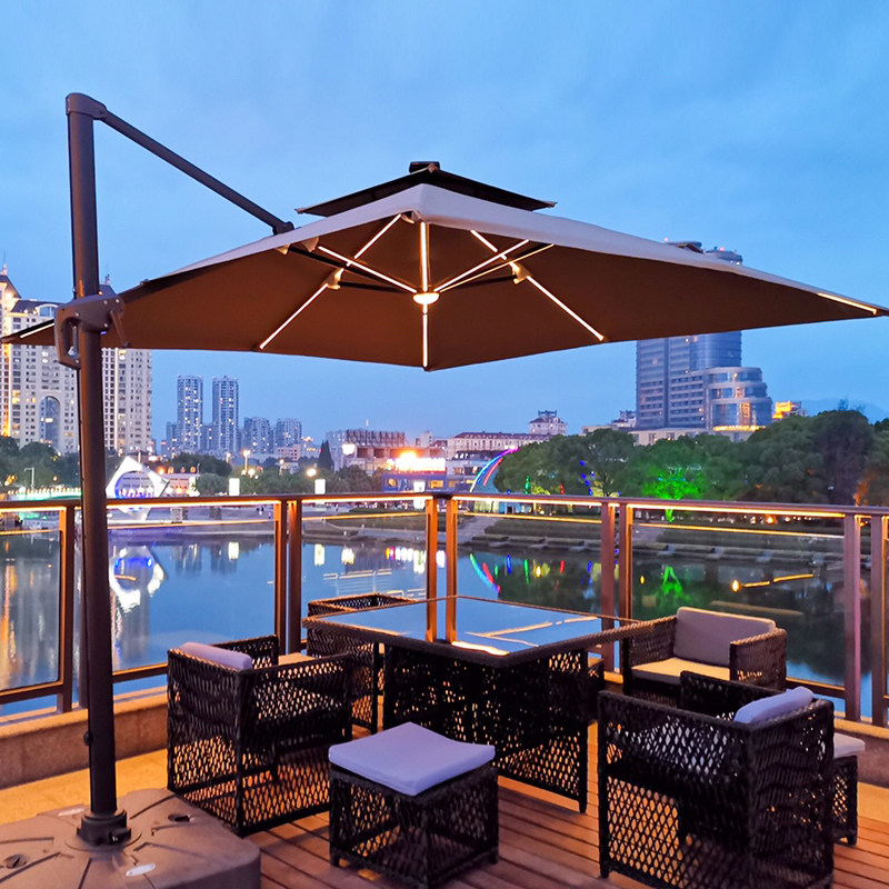 Outdoor sunshade courtyard umbrella square outdoor garden terrace balcony large sunshade large Roman umbrella pavilion umbrella