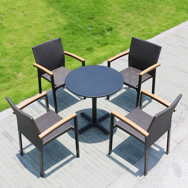 Outdoor table and chair coffee room Fujiji balcony table and chair three piece casual chair courtyard garden