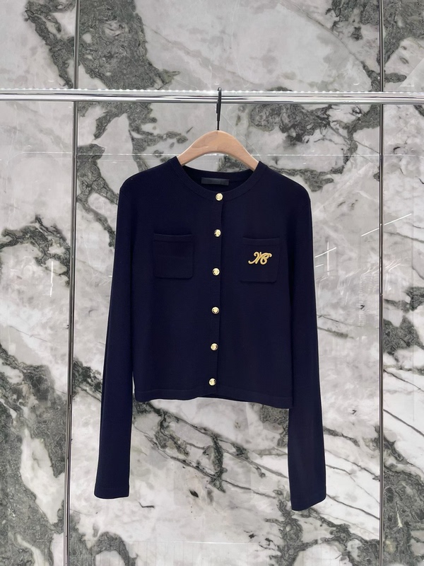 Authentic Knitted Cardigan 2026 Autumn New Retro College Style Embroidered Gold Button Short Style Navy Blue Mbf3Car023 Authentic Knitted Cardigan 2026 Autumn New Retro College Style Embroidered Gold Button Short Style Navy Blue Mbf3Car023