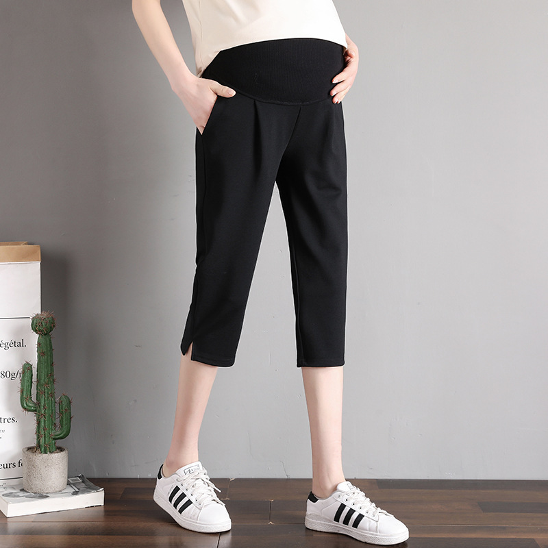 Maternity Six-Point Pants for Outer Wear, Summer Thin High-Waisted Belly Support, Plus Size 100kg Mid-Length Seven-Point Leggings for Pregnancy Maternity Six-Point Pants for Outer Wear, Summer Thin High-Waisted Belly Support, Plus Size 100kg Mid-Length Seven-Point Leggings for Pregnancy