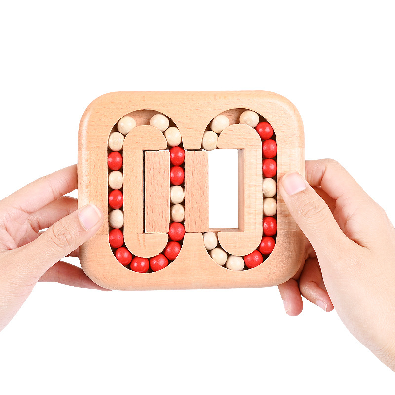 Beech Flat Ball Strength Maze Adult Boring hands-on decompression wood puzzle toy hole lock Luban lock