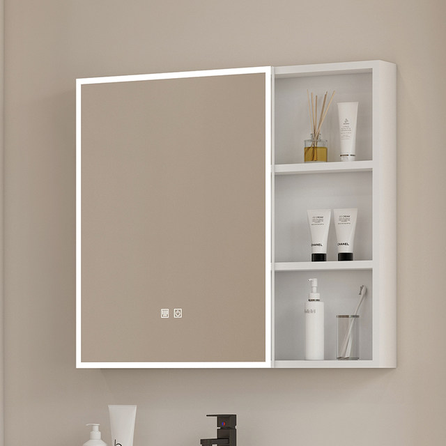 Nordic mirror cabinet mirror box space aluminum bathroom cabinet combination separate storage box bathroom wall storage mirror