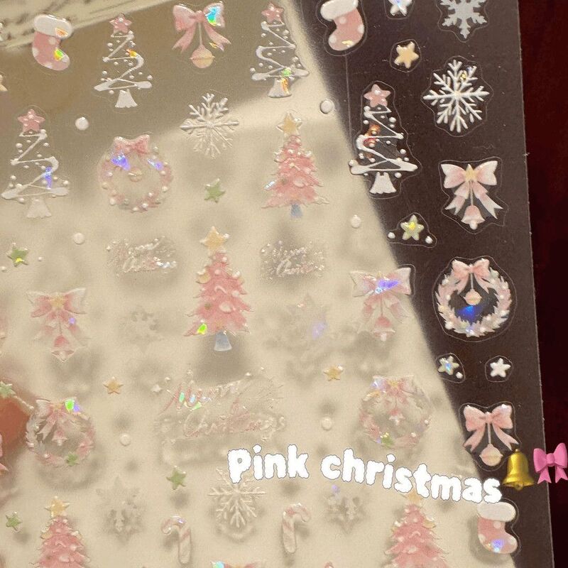 Pink Christmas Tree Nail Stickers Camera Phone Ccd Decoration DIY Embossed Stereo Christmas Tree Adhesive Stickers Pink Christmas Tree Nail Stickers Camera Phone Ccd Decoration DIY Embossed Stereo Christmas Tree Adhesive Stickers