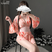 Sexy pajamas bellyband But lingerie women hot flirting passionate set kimono uniform